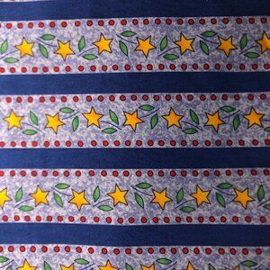 🛒 $35 6 1/8 yrd Quilt Cotton Fabric Material Vintage Star and Stripe Blue 377-3